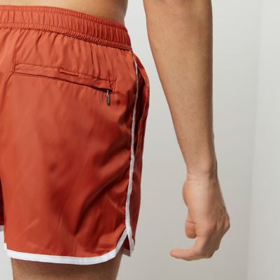Dark orange short swim shorts